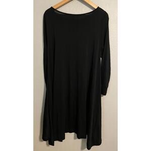 Anne Fontaine Shift Dress Womens 40 Black Long Sleeve Viscose Blend Lagenlook